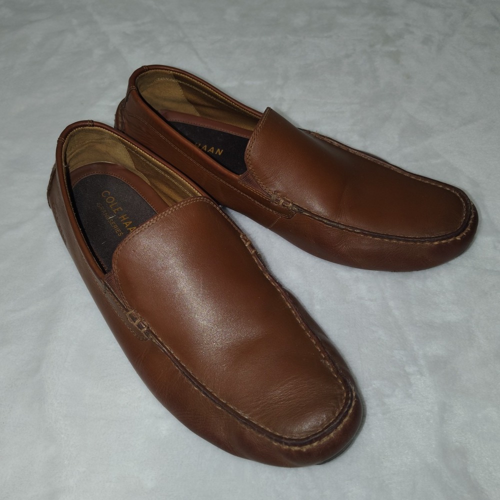 Cole Haan Men Grand Series Brown Leather Loafer Slip-On Dress Shoes Size 11M